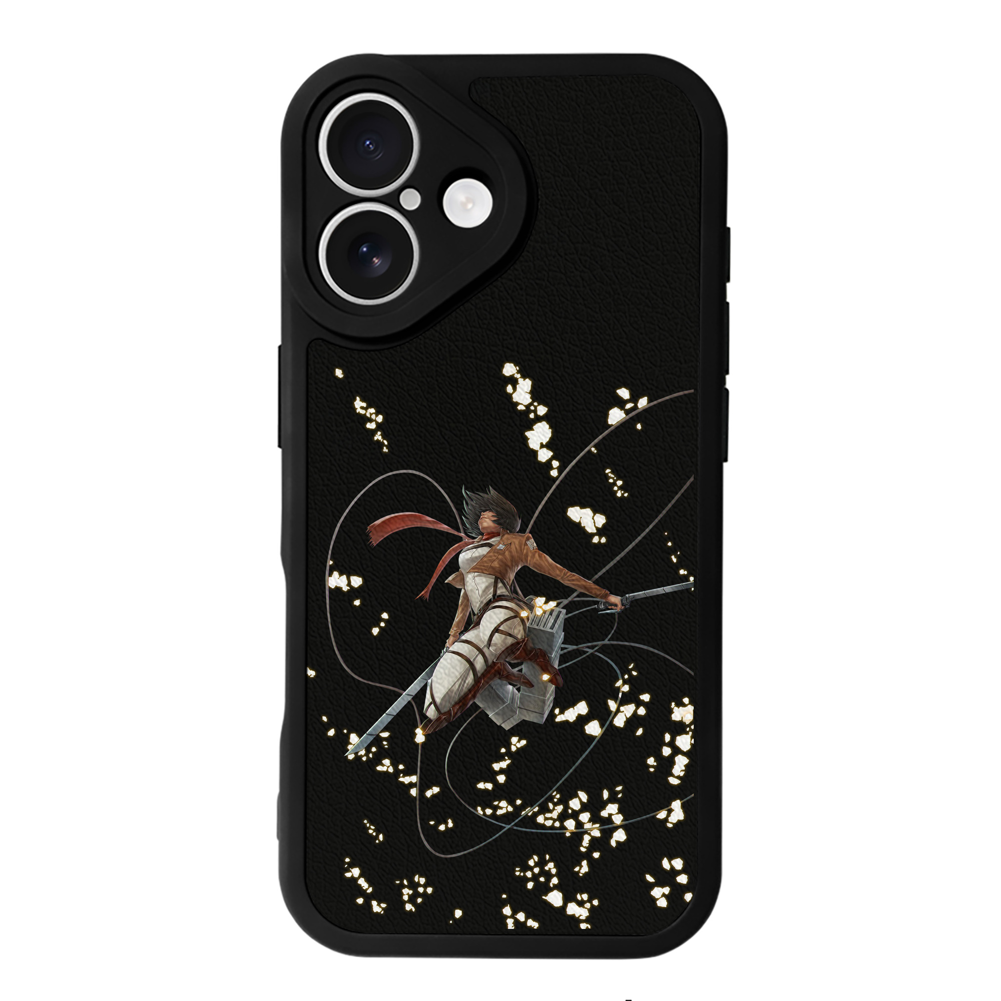 （画像用） 進撃の巨人 ミカサ·アッカーマン Attack on Titan Mikasa Ackerman 【iPhone 16シリーズ対応】シリコンスマホケース（レザー調） 材質：シリコン